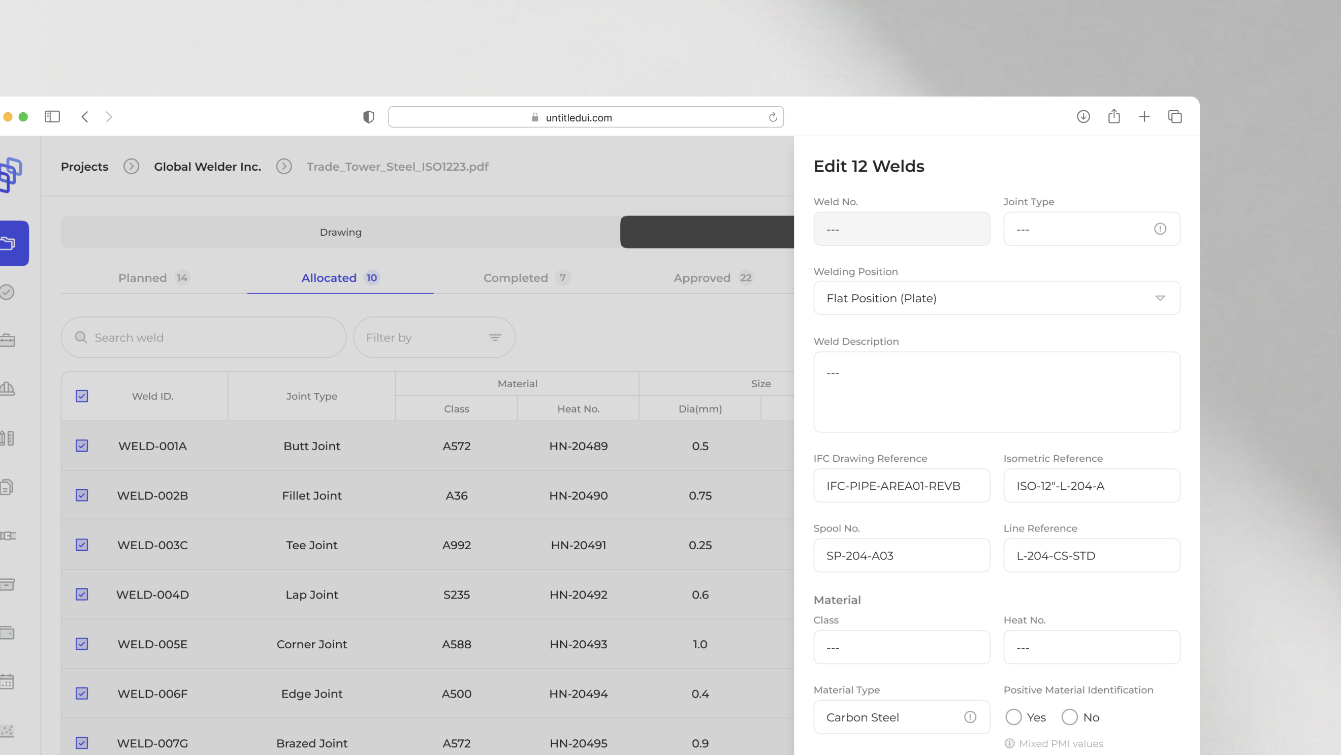 Sample operational MVP screen used during UX audit