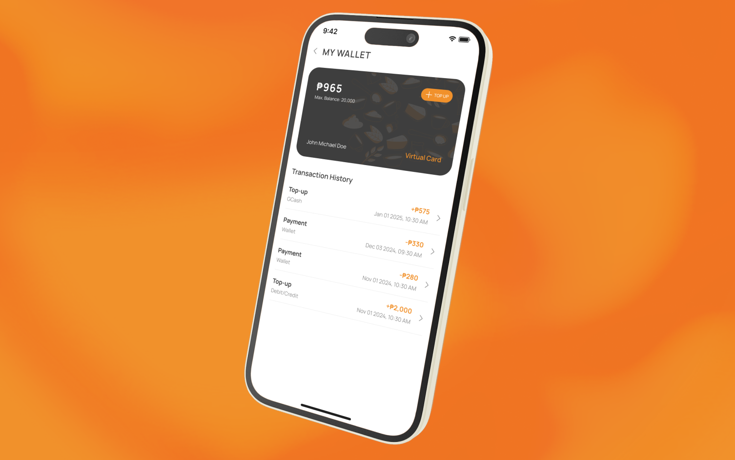 Wallet, transaction history, payment flow, and rewards integration